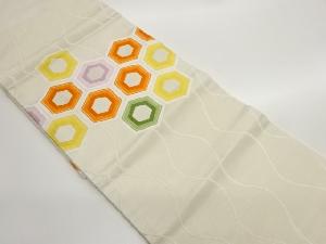 引箔亀甲に立涌模様織出し名古屋帯（松葉仕立て）